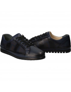 Pantofi barbati piele casual albastru 2