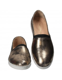Pantofi Femei, piele, casual, espadrile, auriu 2