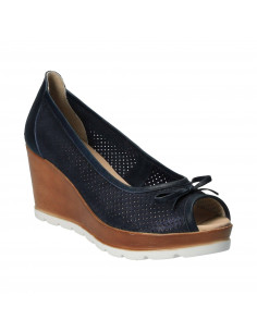 Pantofi Femei, piele, elegant, platforma, albastru 2