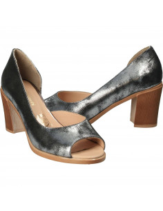 Pantofi Femei, piele, elegant, argintiu 2