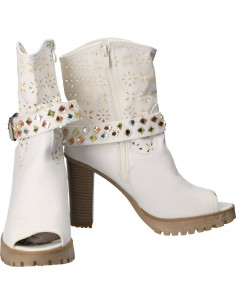 Sandale Femei Inalte Trendy Albe 2