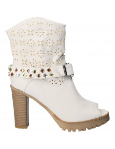 Sandale Femei Inalte Trendy Albe