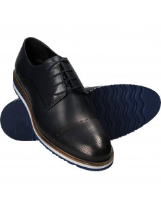 Pantofi Barbati Elegant Piele Albastri DA VINCI 2