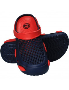Papuci gen crocs, bleumarin cu rosu 2