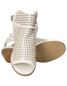 Sandale fashion, albe, inalte, pentru femei 2