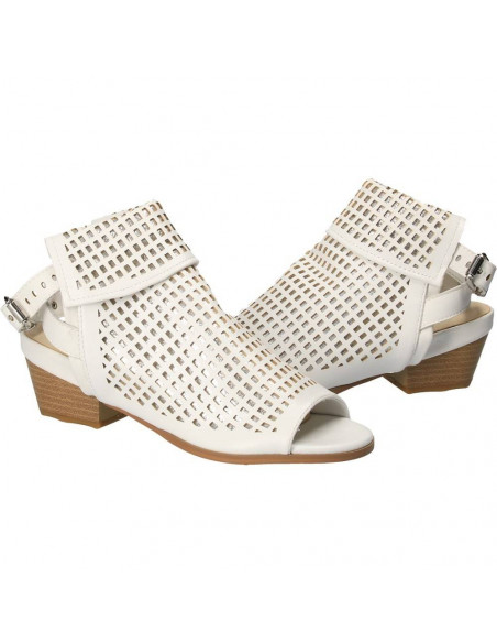 Sandale fashion, albe, inalte, pentru femei