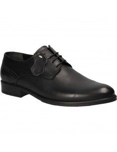 Pantofi negri din piele, de ocazie, pentru barbati 2