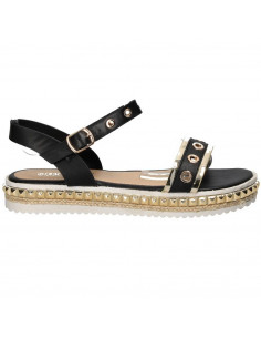 Sandale auriu cu negru, femei, marca Diamantique