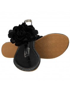 Sandale negre cu floare, trendy, marca Mellisa 2