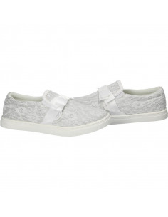 Espadrile albe, din dantela, cu funda 2