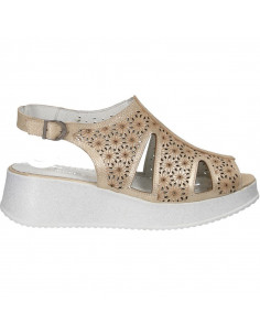 Sandale glamour, reflexe aurii, piele