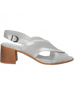 Sandale elegante, toc mediu, din piele