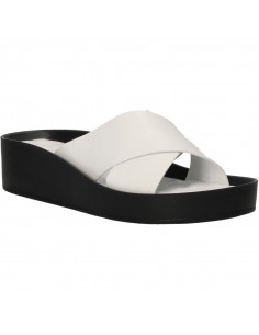 Saboti fashion, albi, piele naturala 2