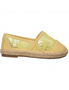 Espadrile galbene, din dantela, pentru fete