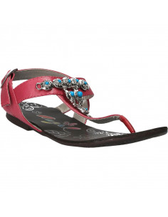 Sandale fete, flip flops, roz, cu decor 2