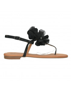 Sandale flip flops, cu floare mare