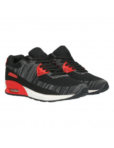 Pantofi sport barbati, negru cu rosu 2