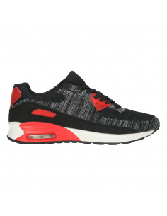 Pantofi sport barbati, negru cu rosu
