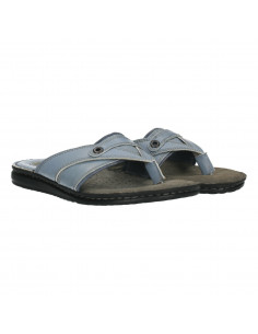 Saboti barbati flip flop, piele, blue 2