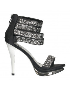 Sandale glami, negre, cu strasuri