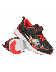 Pantofi sport copii, negru cu rosu 2