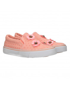 Espadrile roz, cu flori, pentru fetite 2