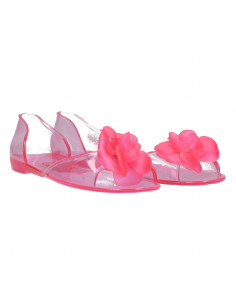 Balerini transparenti, roz, cu floare 2