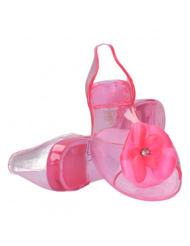 Balerini transparenti, roz, cu floare