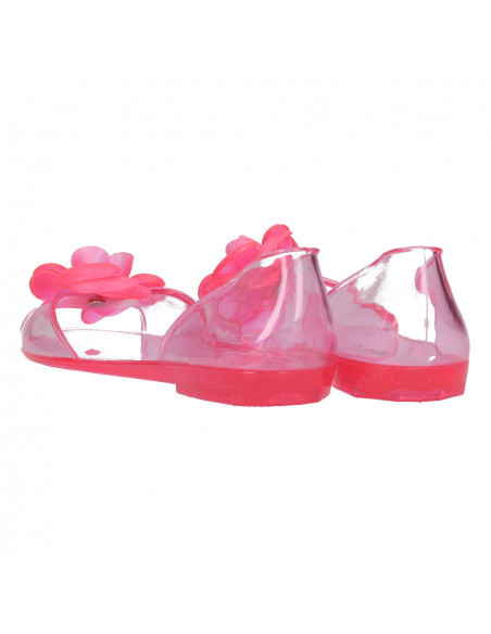 Balerini transparenti, roz, cu floare