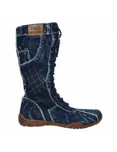Ghete jeans, fara toc, pentru femei