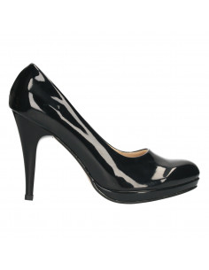 Pantofi eleganti, de lac negru, toc inalt