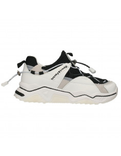 Sneakers albi, talpa inalta, pentru femei