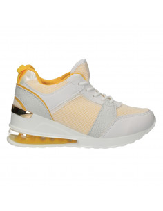 Sneakers dama cu platforma, culoare alba