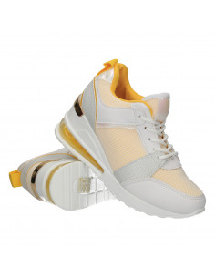 Sneakers dama cu platforma, culoare alba 2