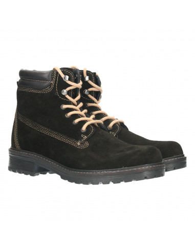 Ghete clasice, dama, piele intoarsa neagra