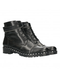 Botine negre, toc mic, piele naturala 2