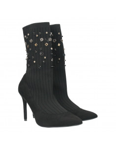 Botine trendy, cu tricot, toc inalt 2