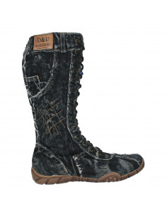 Ghete jeans, culoare neagra, pentru femei