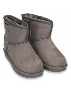 Cizme scurte fete, tip UGG, cu aplicatii metalice 2