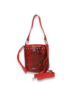 Poseta chic pentru dama, medie, cu imprimeu croco, rosie - M46