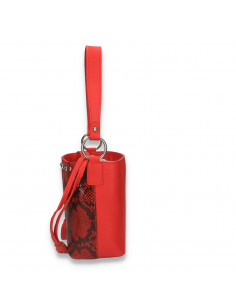 Poseta chic pentru dama, medie, cu imprimeu croco, rosie - M46 2