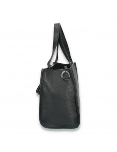 Poseta chic pentru dama, mica, cu imprimeu croco, neagra - M49 2