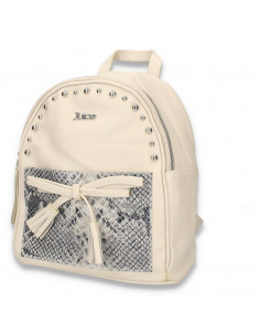Rucsac chic pentru dama, cu imprimeu croco, bej - M85