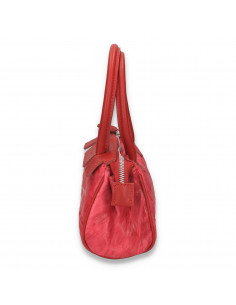 Poseta mica, de mana, imprimeu creponat, fucsia - M100 2