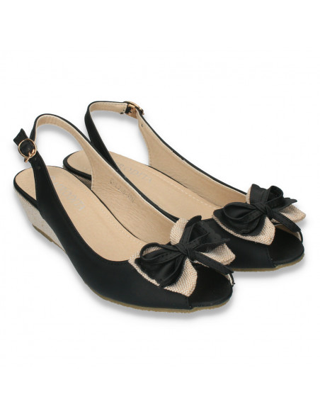 Sandale dama, cu talpa mica, negre - LS179
