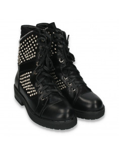 Ghete dama, stil gothic, cu tinte metalice, negre - W2 2