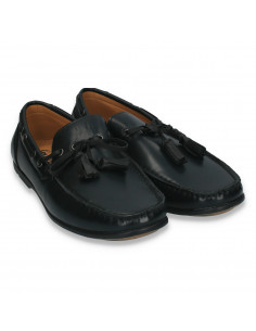 Mocasini barbati, model clasic, cu ciucuri, negri - W83 2