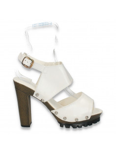 Sandale fashion, pentru dama, albe - LS406