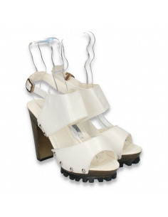 Sandale fashion, pentru dama, albe - LS406 2