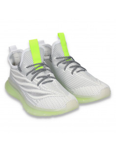 Pantofi sport pentru femei , din material textil, alb-gri - W162 2